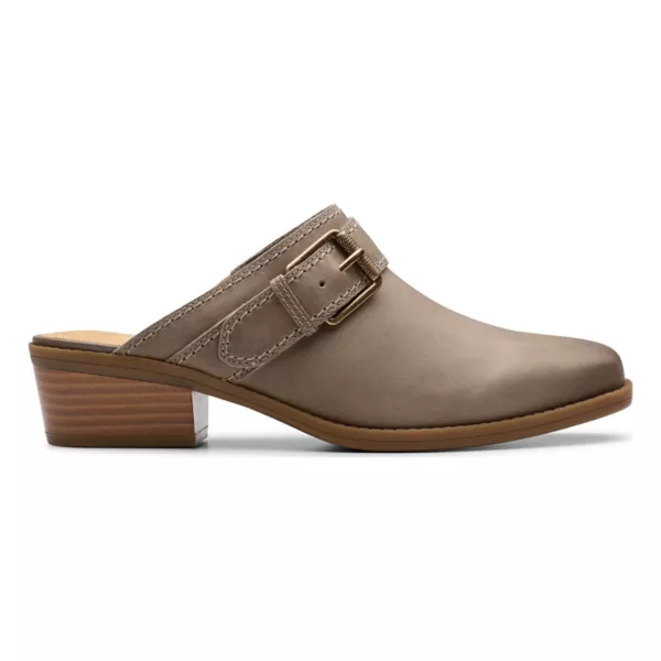 Даниэль женские кожаные мюли без задника Clarks, цвет light taupe leather — фото 2