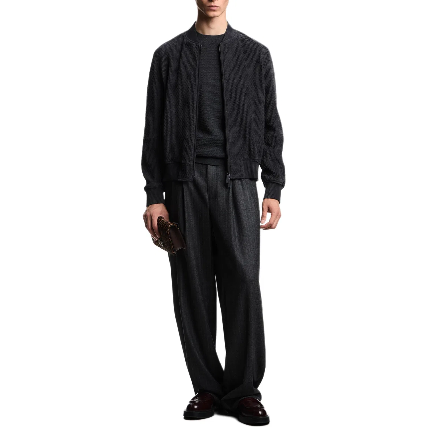 Джемпер с круглым вырезом и длинным рукавом EMPORIO ARMANI, Gray — фото 3