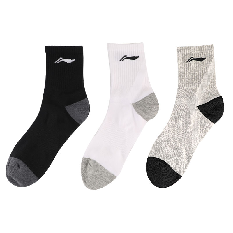 

Низкие носки унисекс набор из 3 пар LINING, черный/белый/серый