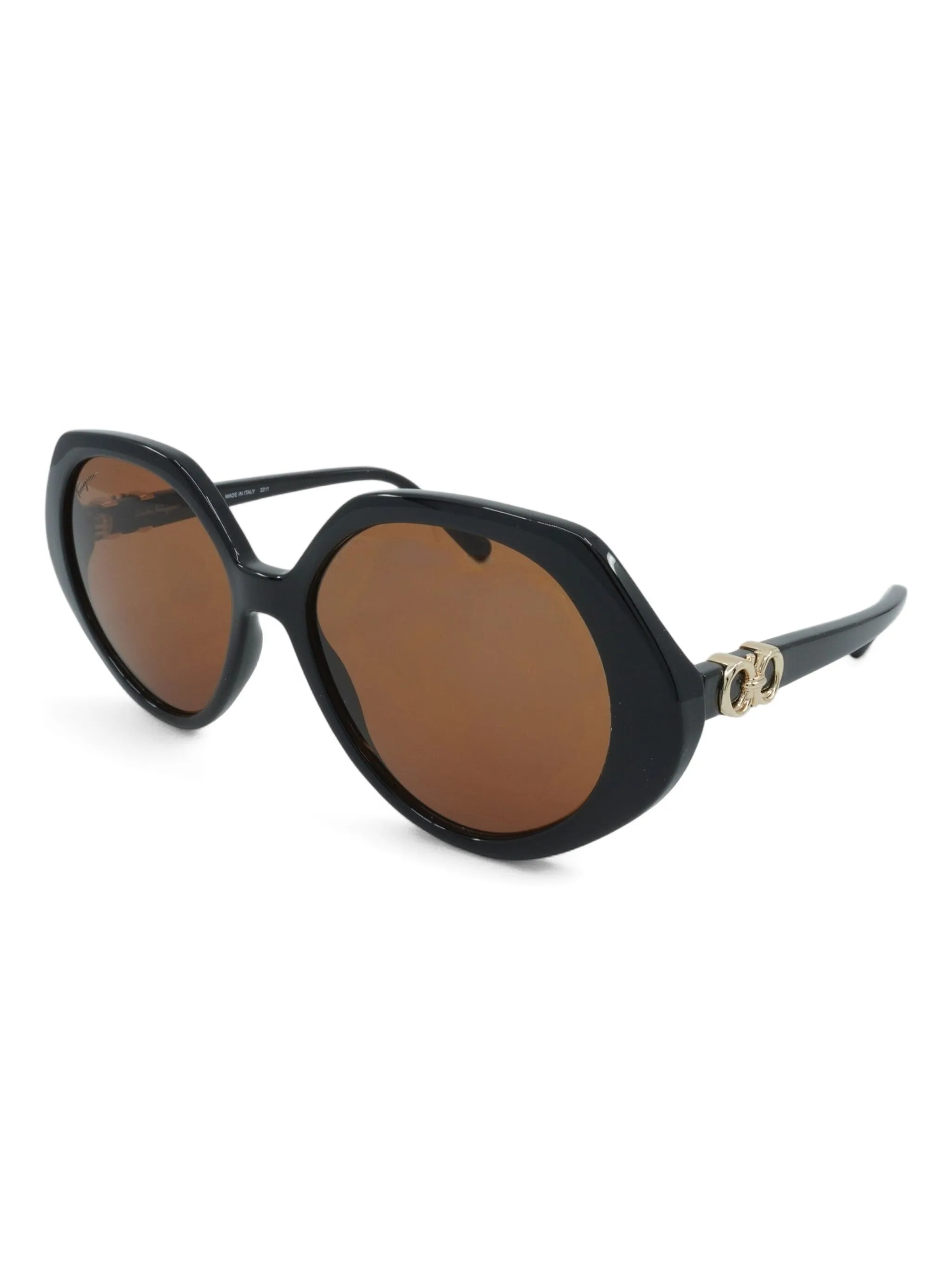 

Солнцезащитные очки в геометричной оправе Ferragamo Eyewear, черный