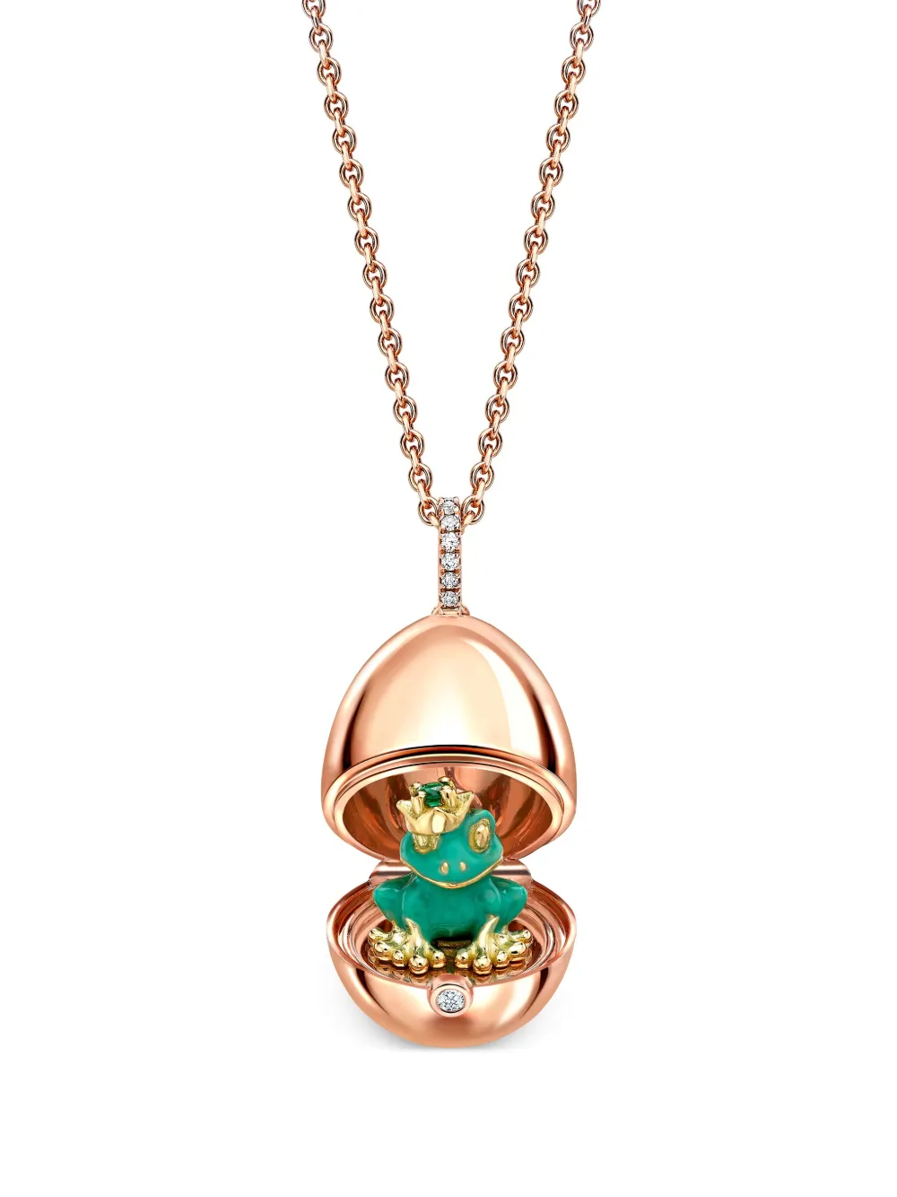 

Колье Fabergé Essence Frog Surprise из розового золота с бриллиантами, зеленый