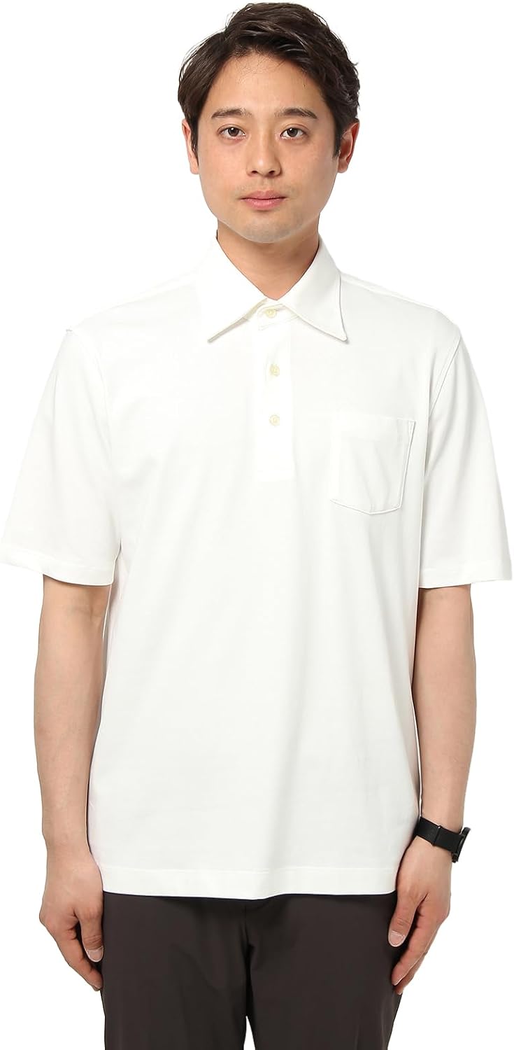 

Мужская поло-рубашка с коротким рукавом Suit Square, моющаяся, деловая, стандартная, офисная повседневная, простая, белый