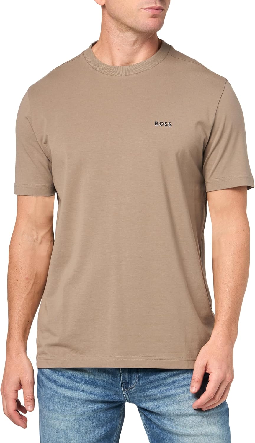 

Футболка BOSS Men's Contrast Logo из хлопка и эластичного хлопка, Dust
