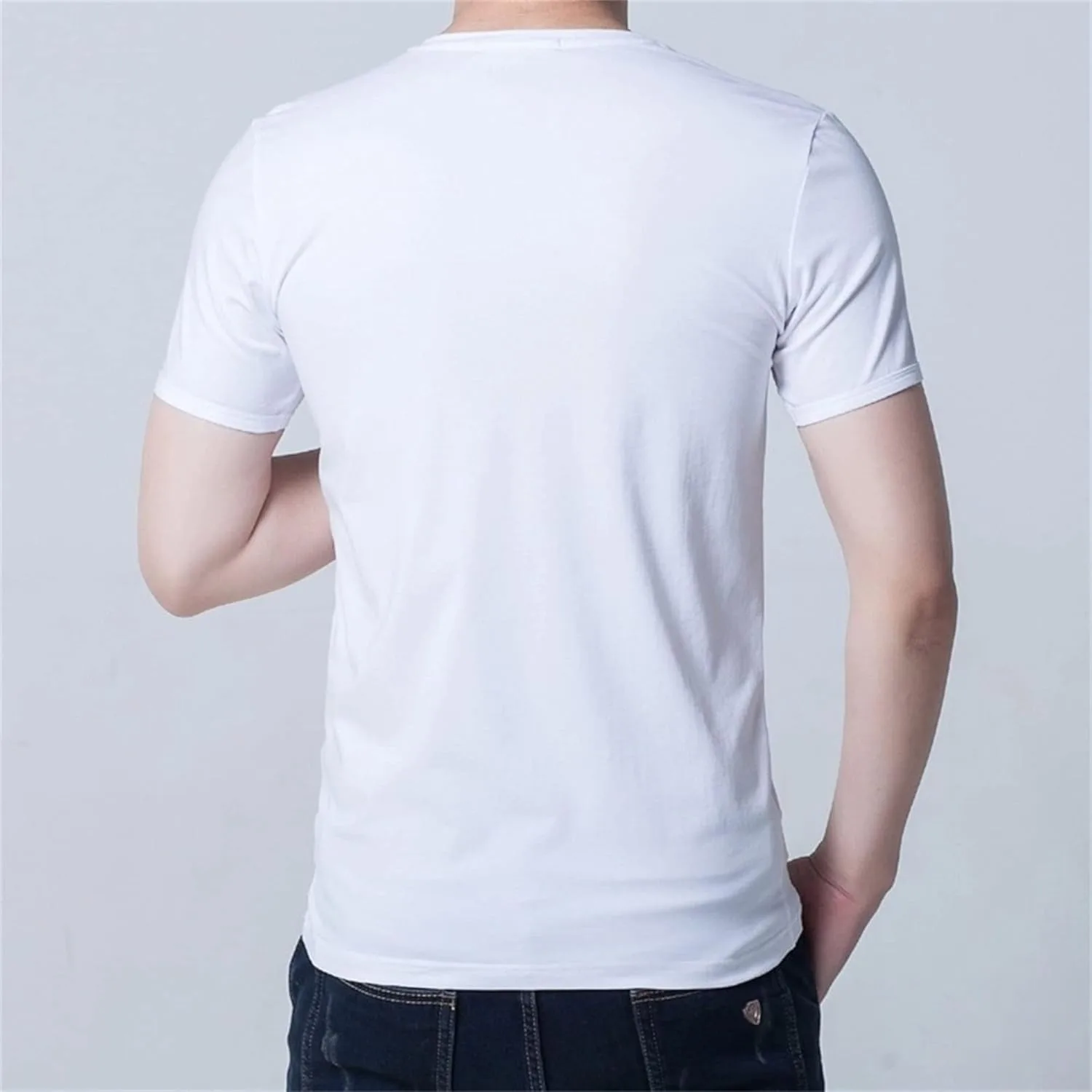 Мужская футболка Tri Blend с круглым вырезом, хлопок, набор, комфортная — фото 4