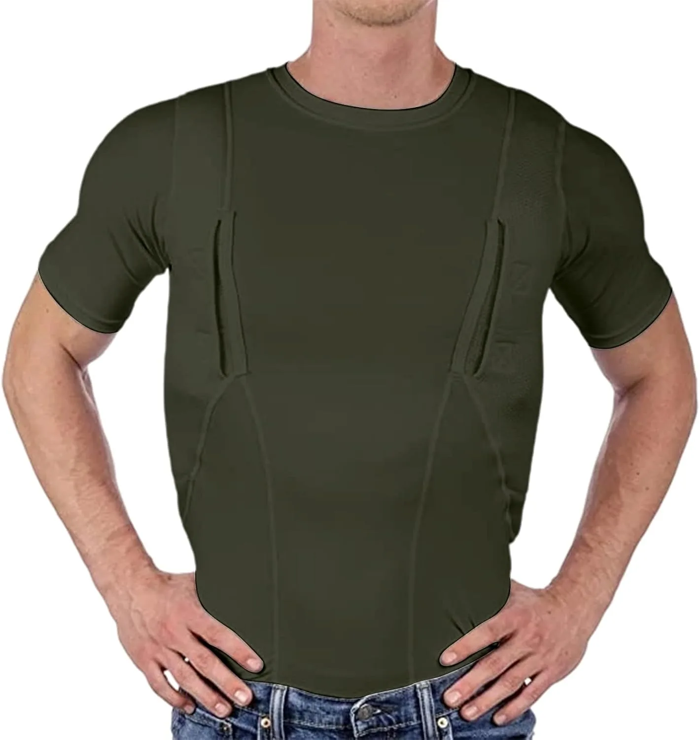 

Мужская футболка Plus Size с коротким рукавом и круглым вырезом, с большим карманом