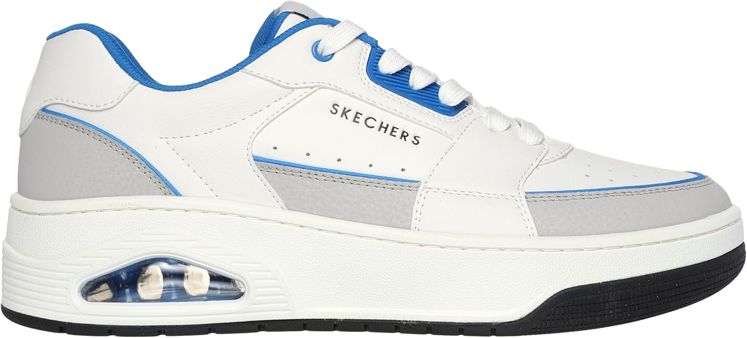 Кроссовки Skechers Mens Uno Court - Low Post Match, белый/синий/серый — фото 2