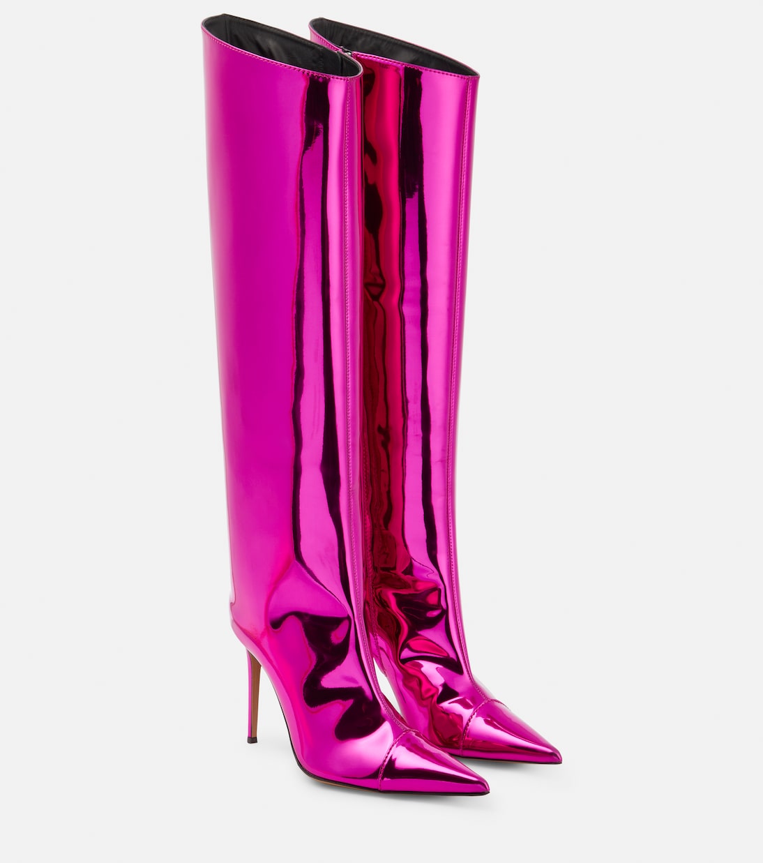 Металлические сапоги выше колена Alexandre Vauthier, Fuxia