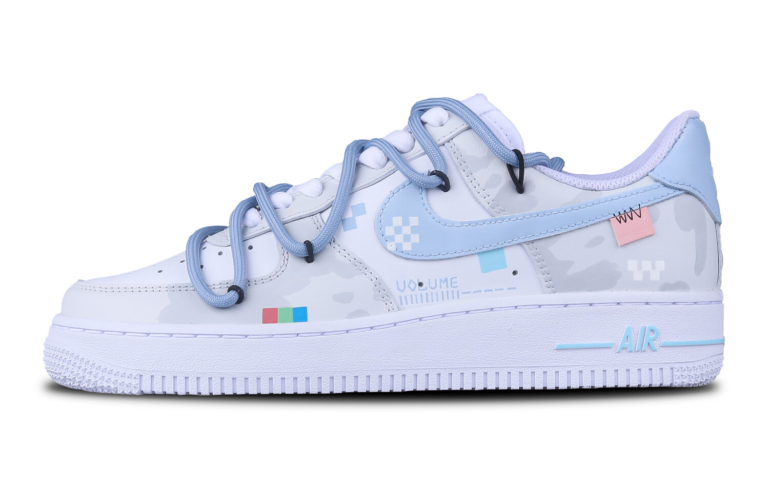 

Кроссовки Nike Air Force 1 Skateboarding Shoes Women's Low-top Gray/Blue, серый/синий