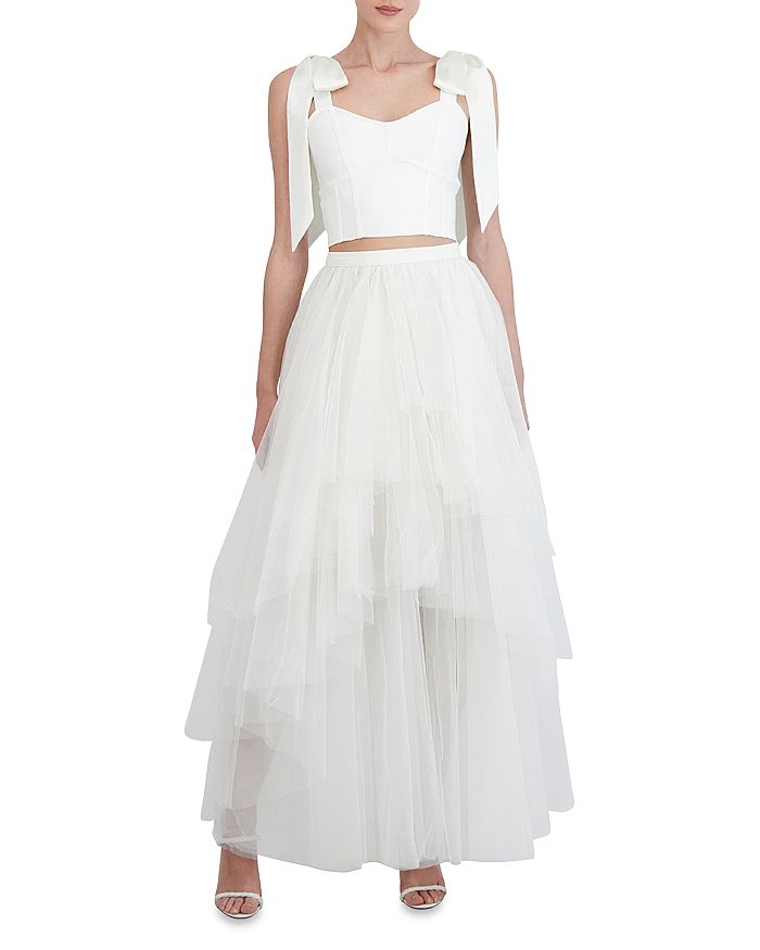 

Юбка с оборками из тюля Gardenia BCBGMAXAZRIA, белый