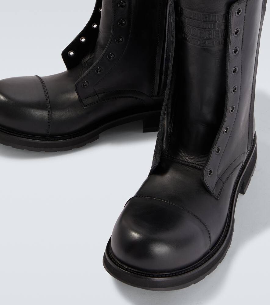 Кожаные армейские ботинки в стиле грузовика Balenciaga, Black — фото 3