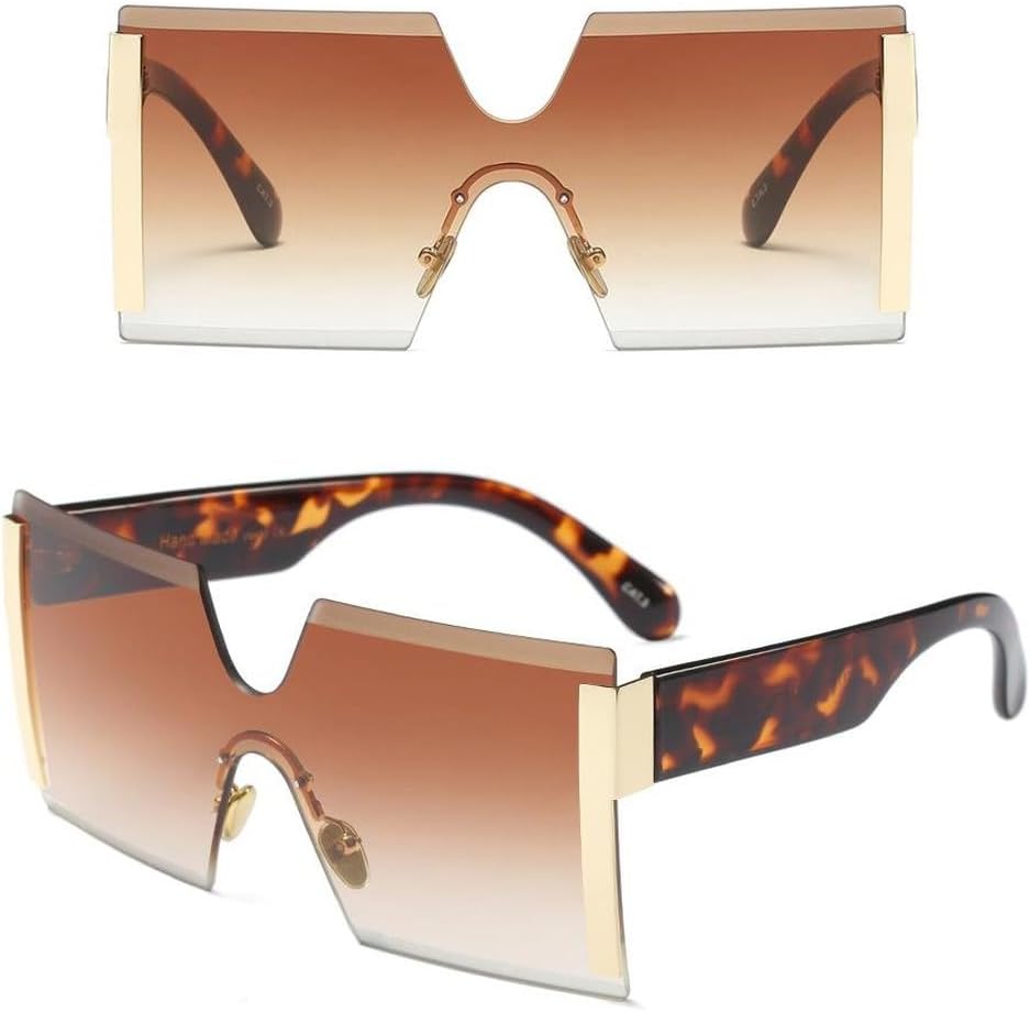 

Винтажные солнцезащитные очки большого размера 2027 года для женщин, без оправы, модные солнцезащитные очки с крупной оправой, защита от ультрафиолета UV400 MTZJH, C7 Tortoiseshell