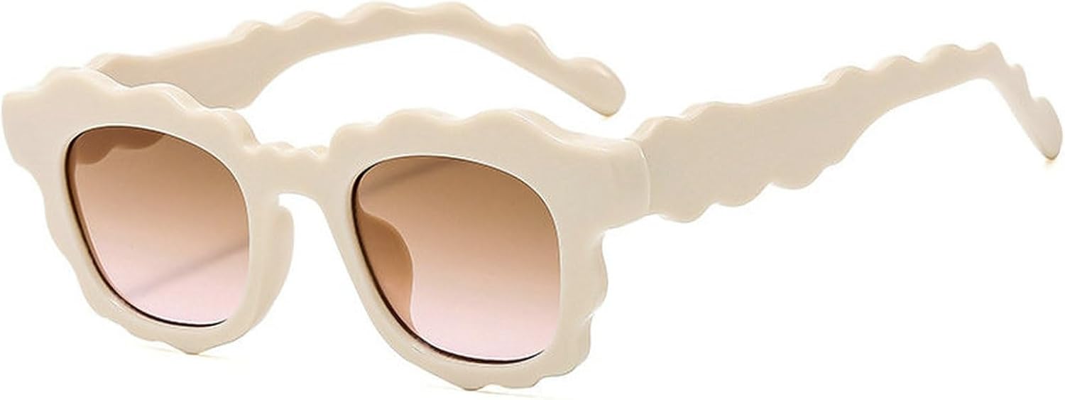 

Солнцезащитные очки COTIA Fashion Square для женщин, новые, с уникальной оправой неправильной волнообразной формы, солнцезащитные очки для мужчин, модные и милые очки, Beige