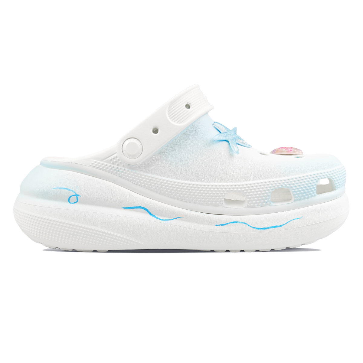 Crocs Кроссовки Crush Clog для женщин бело-голубые, цвет White Blue — фото 2