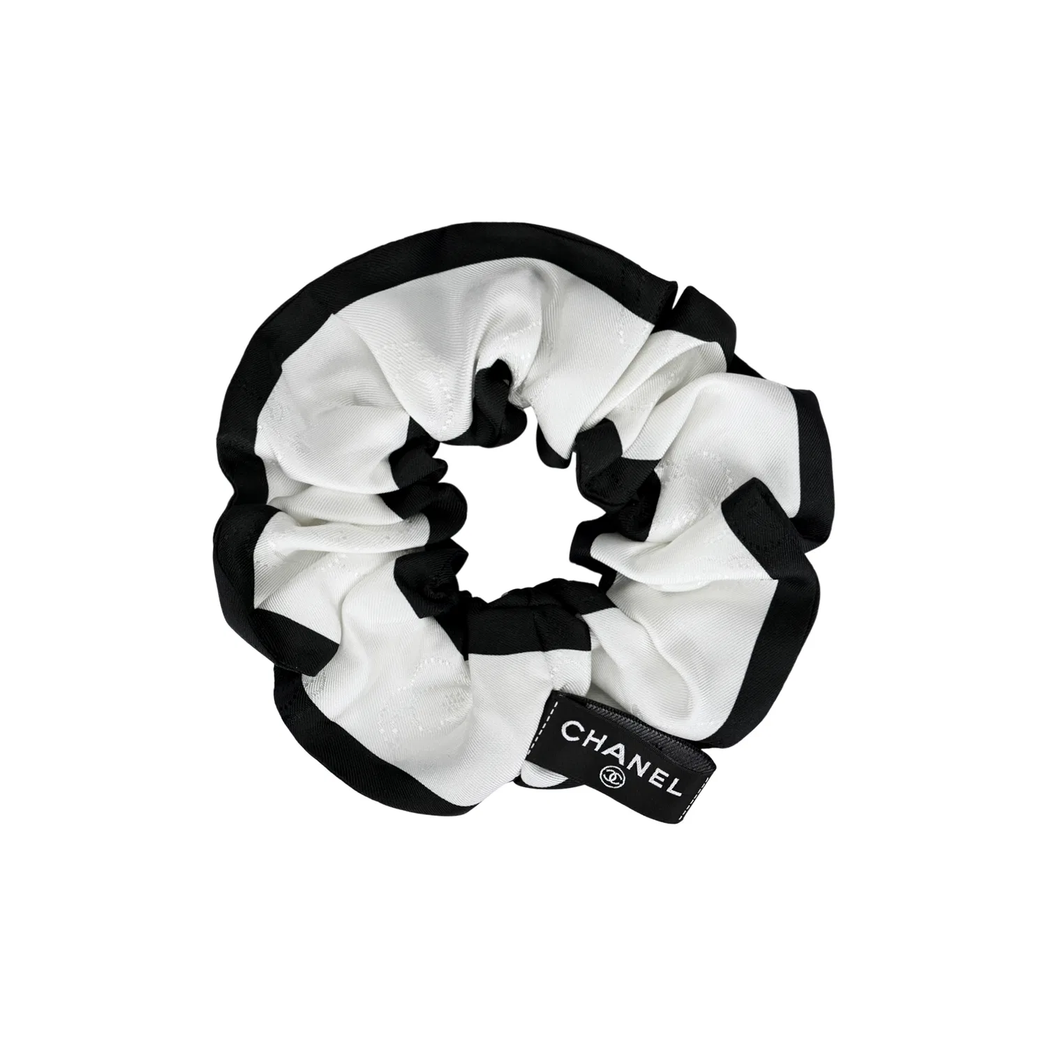 Резинка для волос CHANEL шелковая Ivory/Black — фото 2