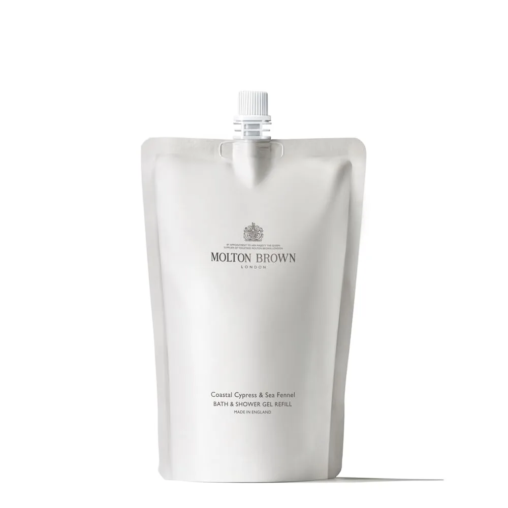 Гель для умывания Molton Brown — Сменный блок геля для душа Coastal Cypress & Sea Fennel, ,5 жидких унций., Blue