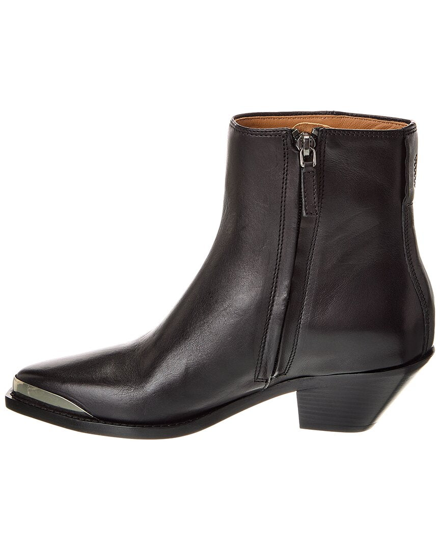 Ботильоны Isabel Marant Adnae Leather, черный — фото 2