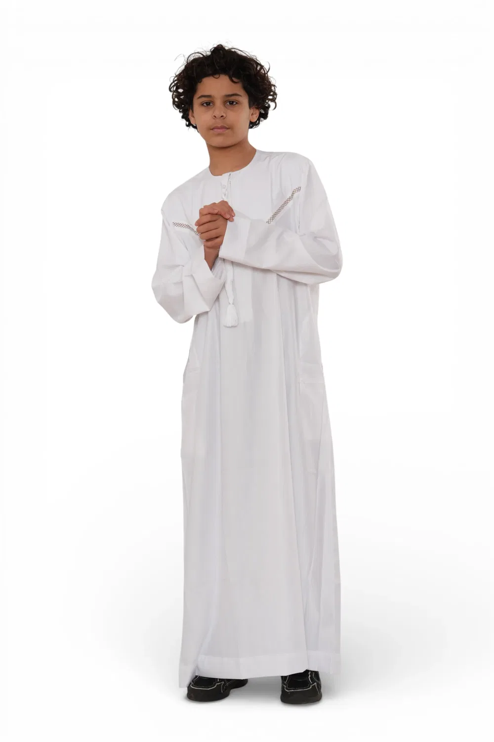 Arabic Thobes Белый марокканский халат Тобе для мальчиков и девочек Джеллаба Рамадан Ид Джубба - K-HM10 — фото 2