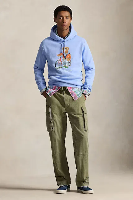 Худи принт Polo Ralph Lauren, синий — фото 3