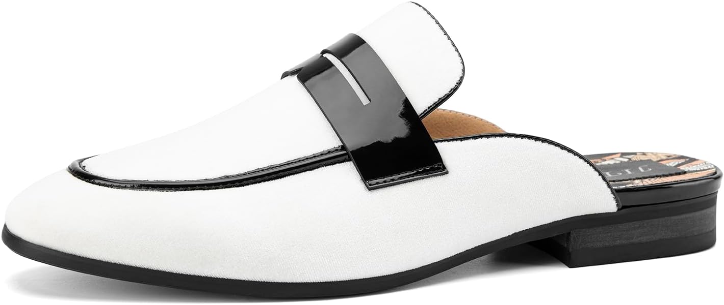 

Мужские мюли JITAI из бархата, слипоны-лоферы для мужчин, повседневные открытые сандалии без задника, белый