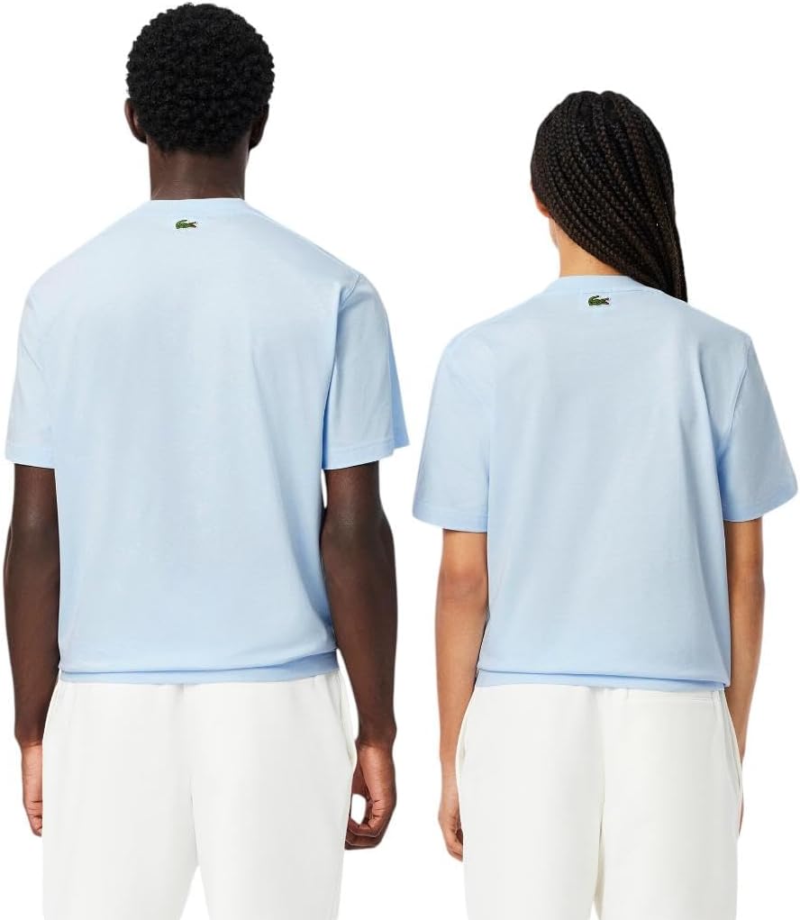 Футболка Lacoste, мужская, хлопок с логотипом, светло-голубой — фото 3