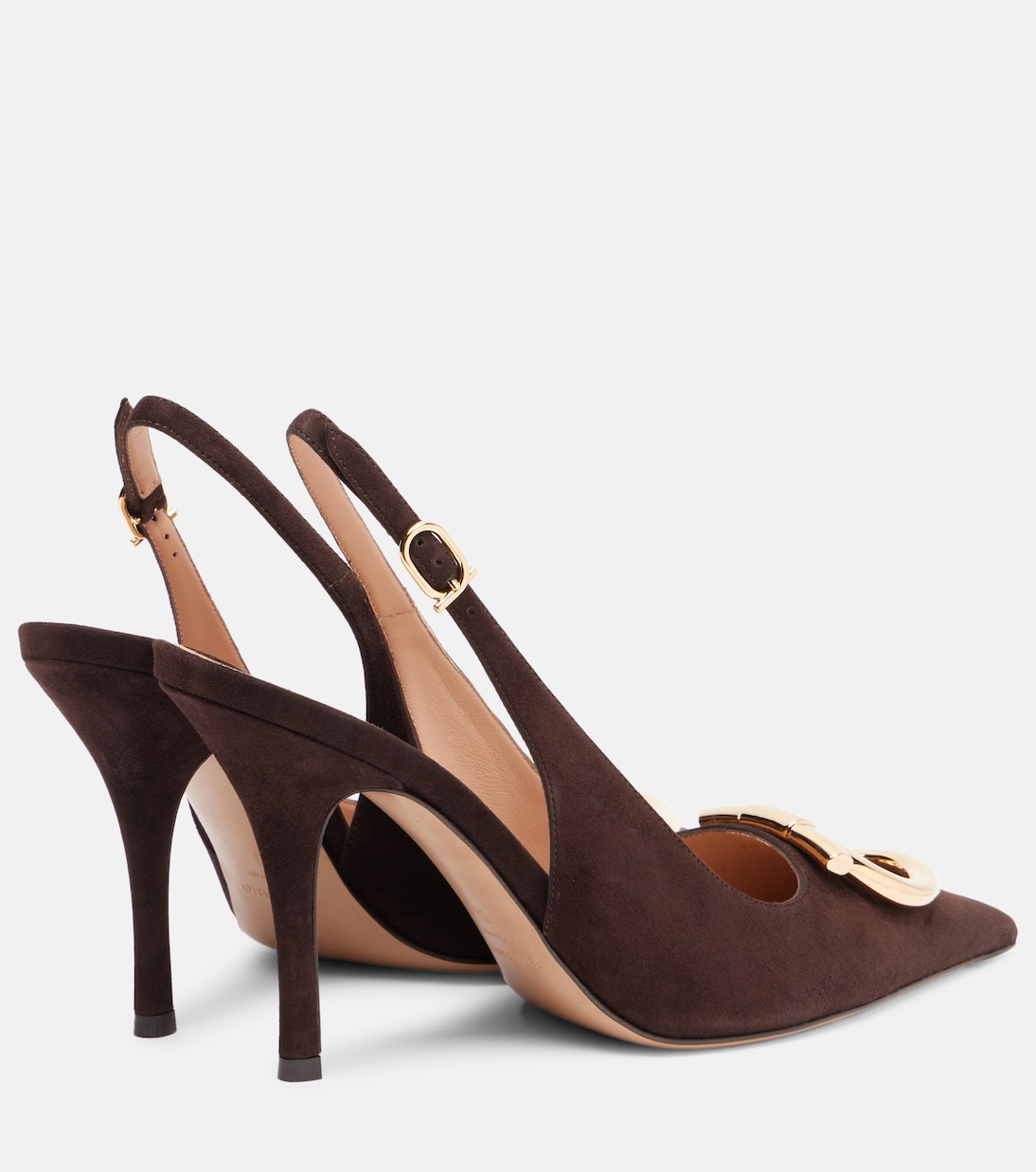 Сабо Sara Maxi Gancini на шлейке из замши Ferragamo, Testa Di Moro — фото 2