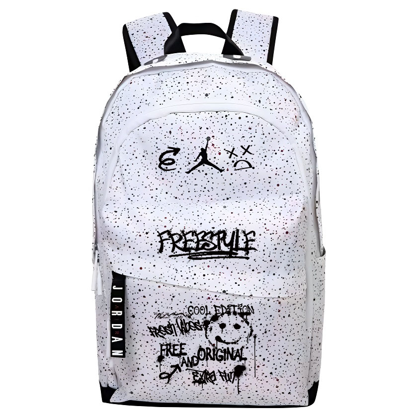 

Jordan Полиэстеровый рюкзак унисекс белый, Smiley Face Graffiti