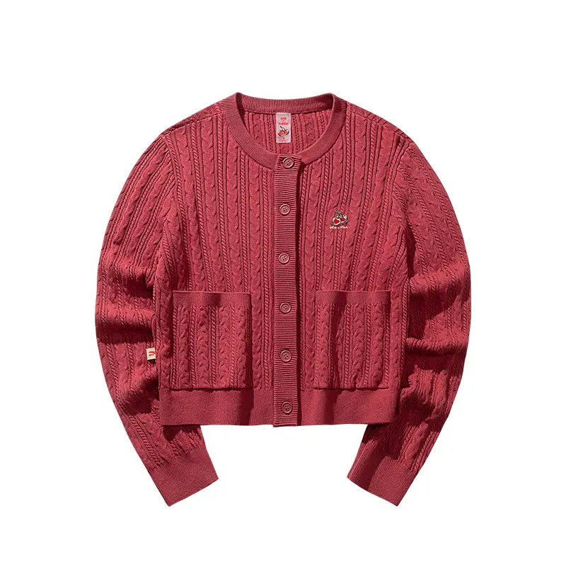 

ANTA KUAJIE LIANMINGKUAN Life Collection вязаный свитер женский теплый осенний красный