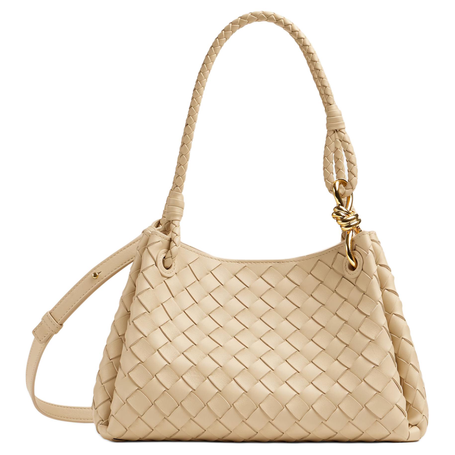 

Bottega Veneta Женская сумка через плечо из лайки Parachute цвета соломенно-желтого