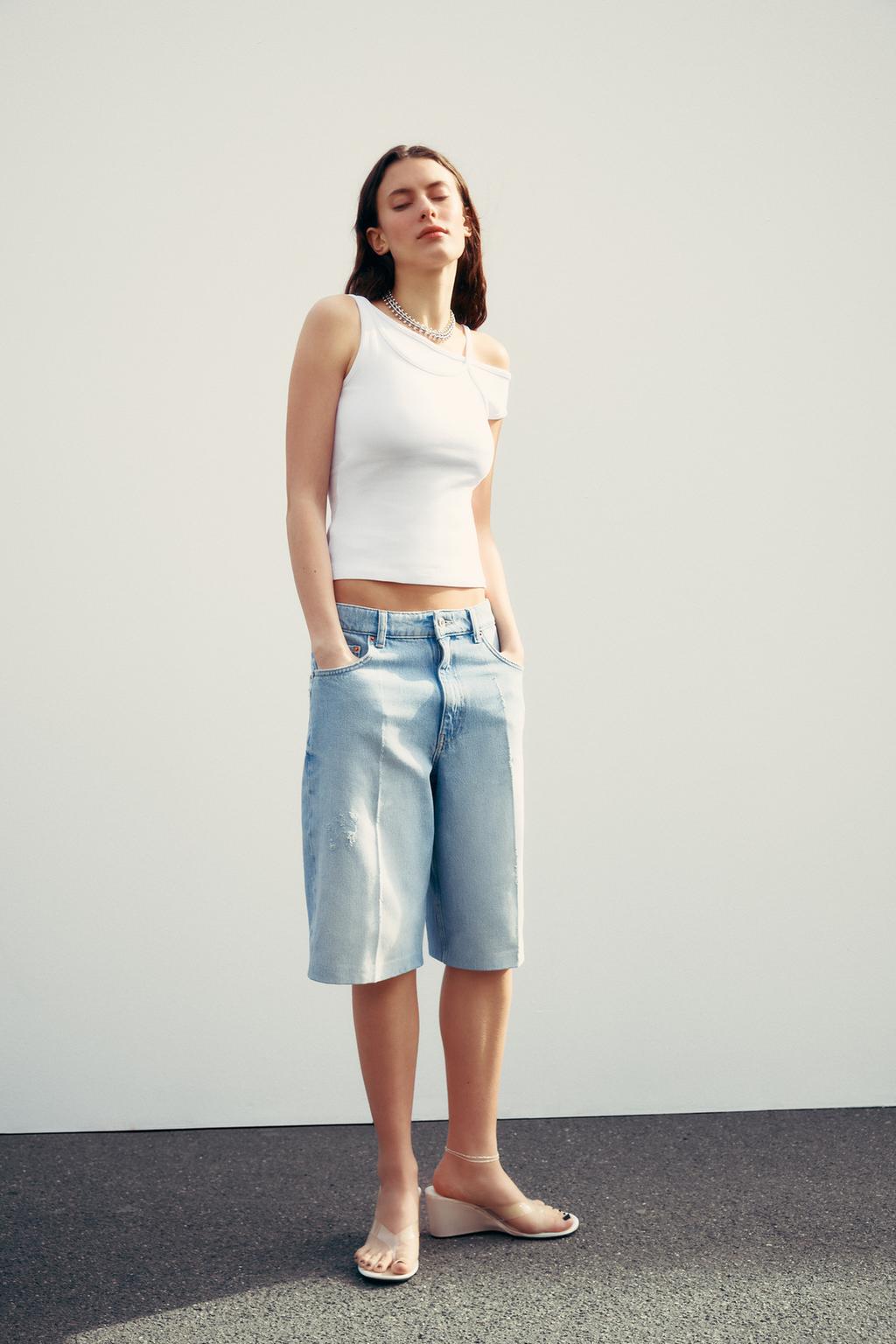 

Топ с бретелькой на шее ZARA, белый