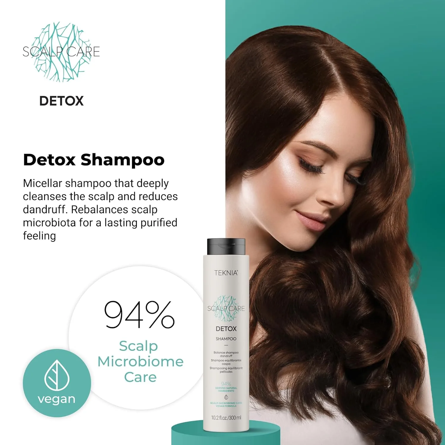 Lakmé Teknia Scalp Care Detox Balance Детоксифицирующий шампунь, шампунь против перхоти и для детоксикации кожи головы, 10,2 жидких унций 302 мл — фото 2