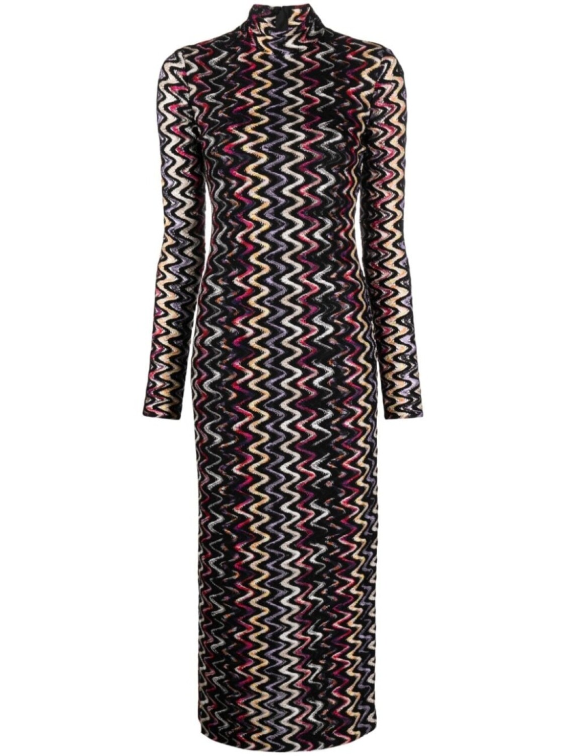 

Missoni жаккардовое платье миди с узором зигзаг, черный