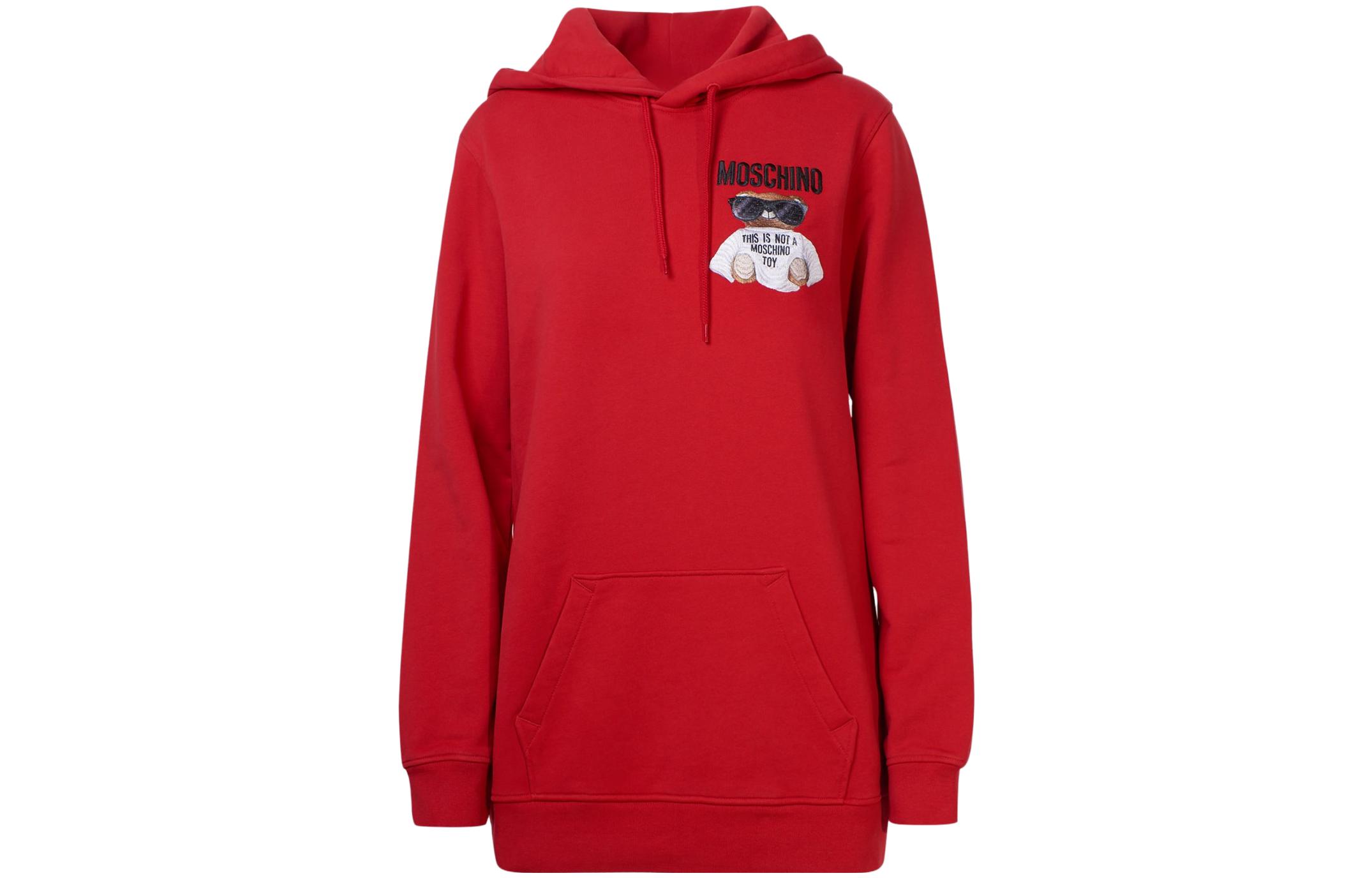 

Хлопковая толстовка с капюшоном MOSCHINO, красный
