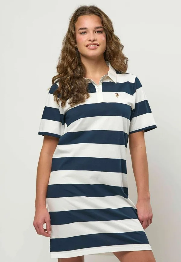 Платье-Поло uwleira, трикотажное платье U.S. Polo Assn., Dark Sapphire Striped