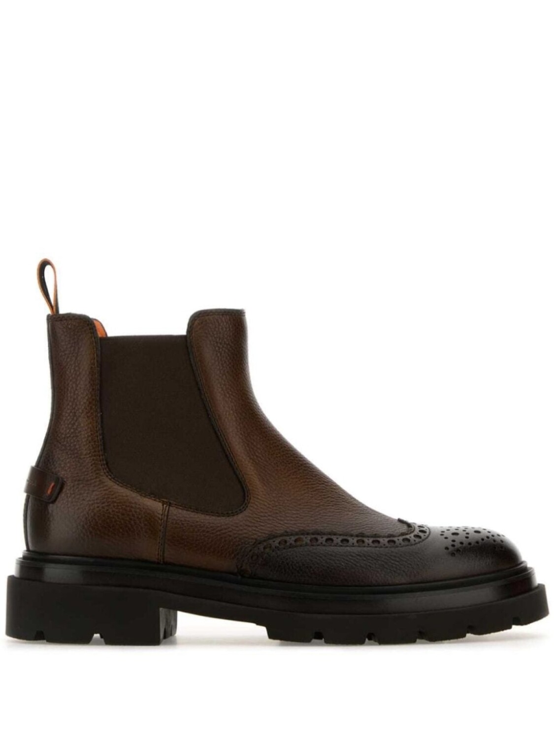 

Ботинки-броги Santoni Chelsea, коричневый
