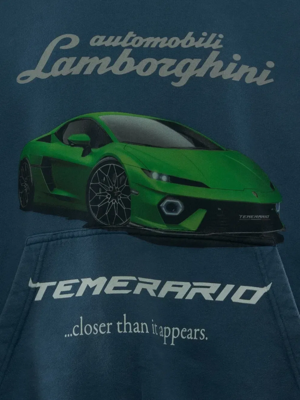 Худи с графичным принтом из коллаборации с Automobili Lamborghini BALENCIAGA, синий — фото 3