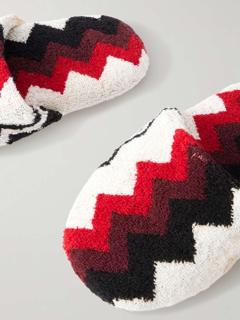 Полосатые тапочки из хлопка и махры Missoni Home, мультиколор — фото 4