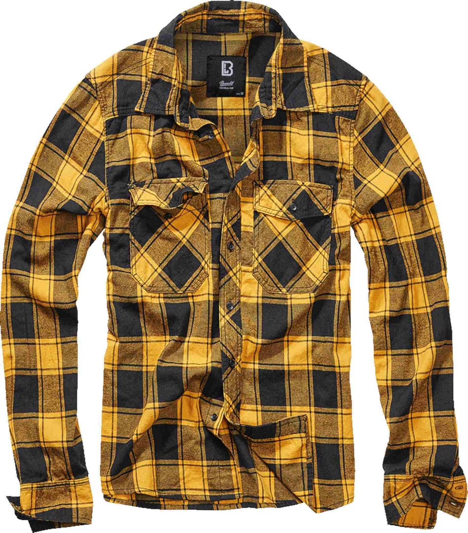 

Рубашка Brandit Check Shirt, цвет Black/Yellow