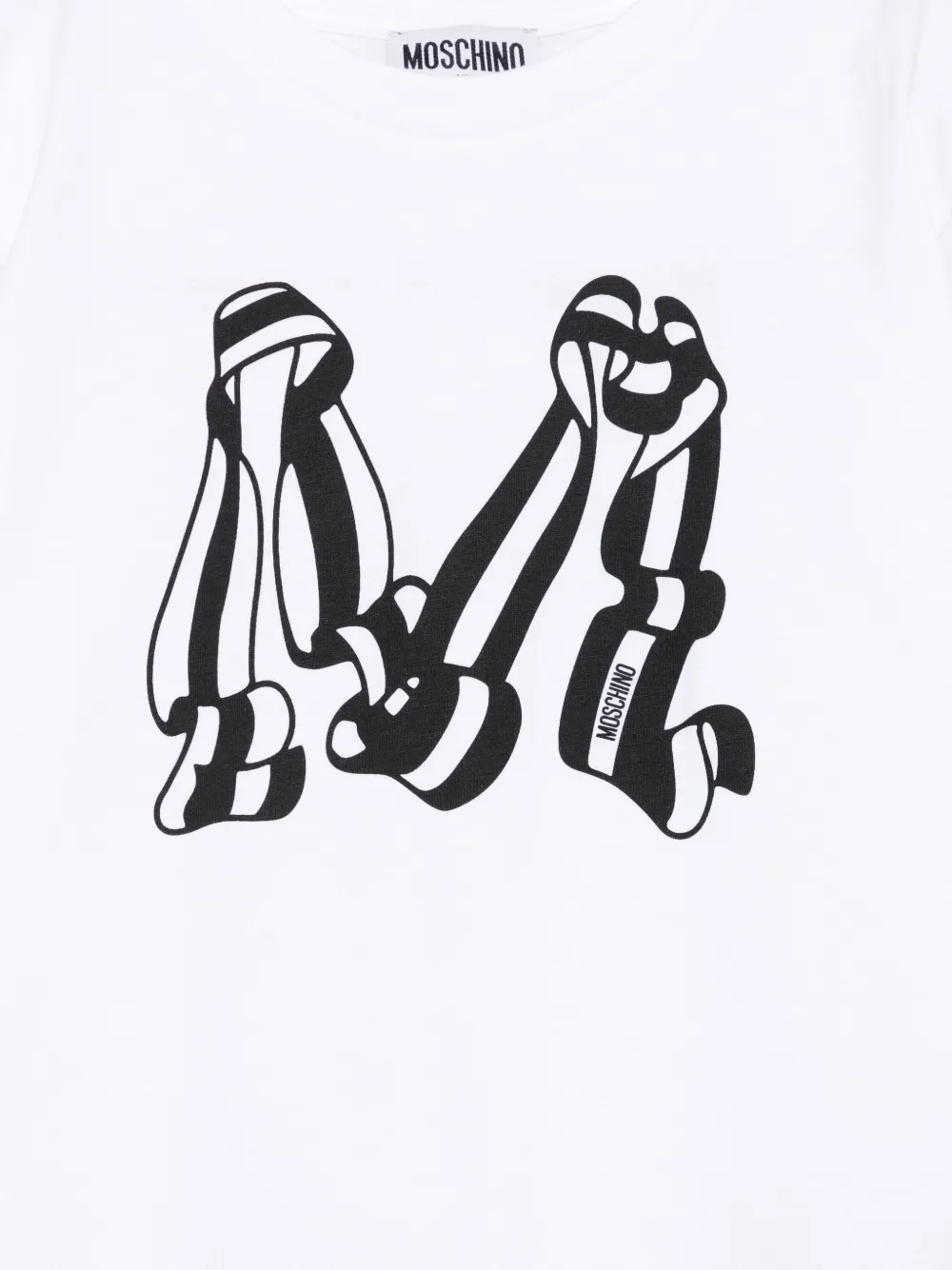 Футболка с графическим логотипом Moschino Kids, белый — фото 3