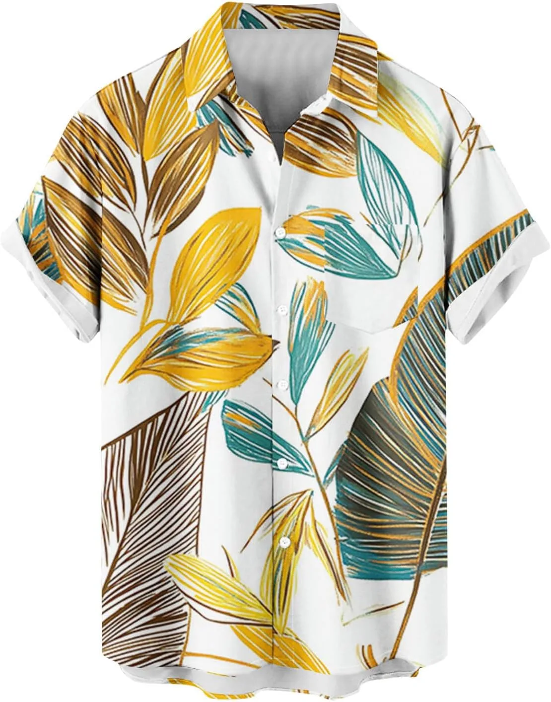 

Гавайская рубашка для мужчин с коротким рукавом, летняя, принтованная