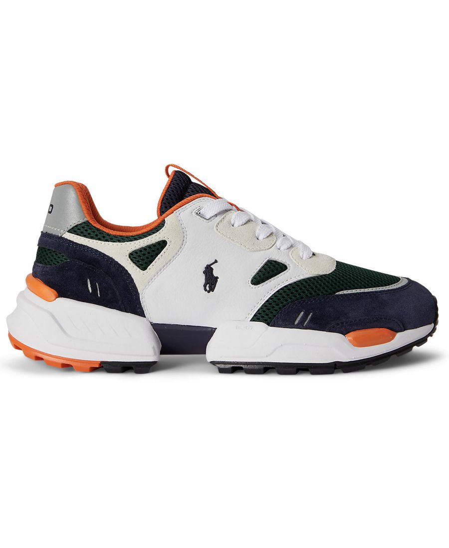 Мужские кроссовки-джоггеры с круглым носком Polo Ralph Lauren, White/navy/forest/orange — фото 2
