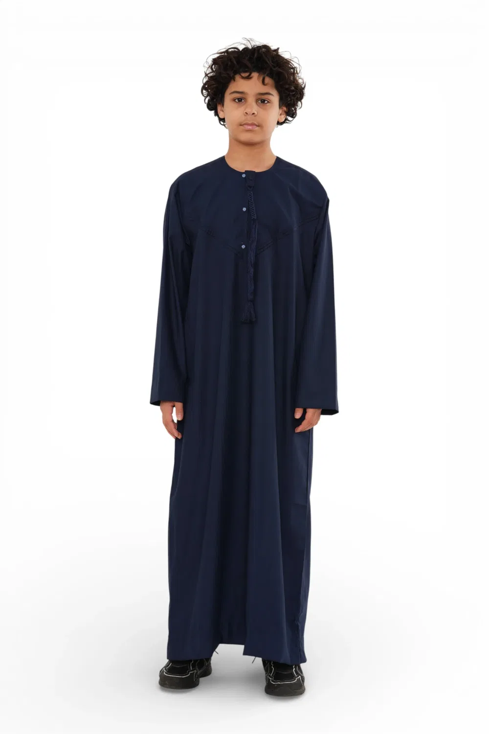 Arabic Thobes Детский марокканский халат Джубба темно-синего цвета для мальчиков Джеллаба Рамадан Ид Тобе - K-HM11