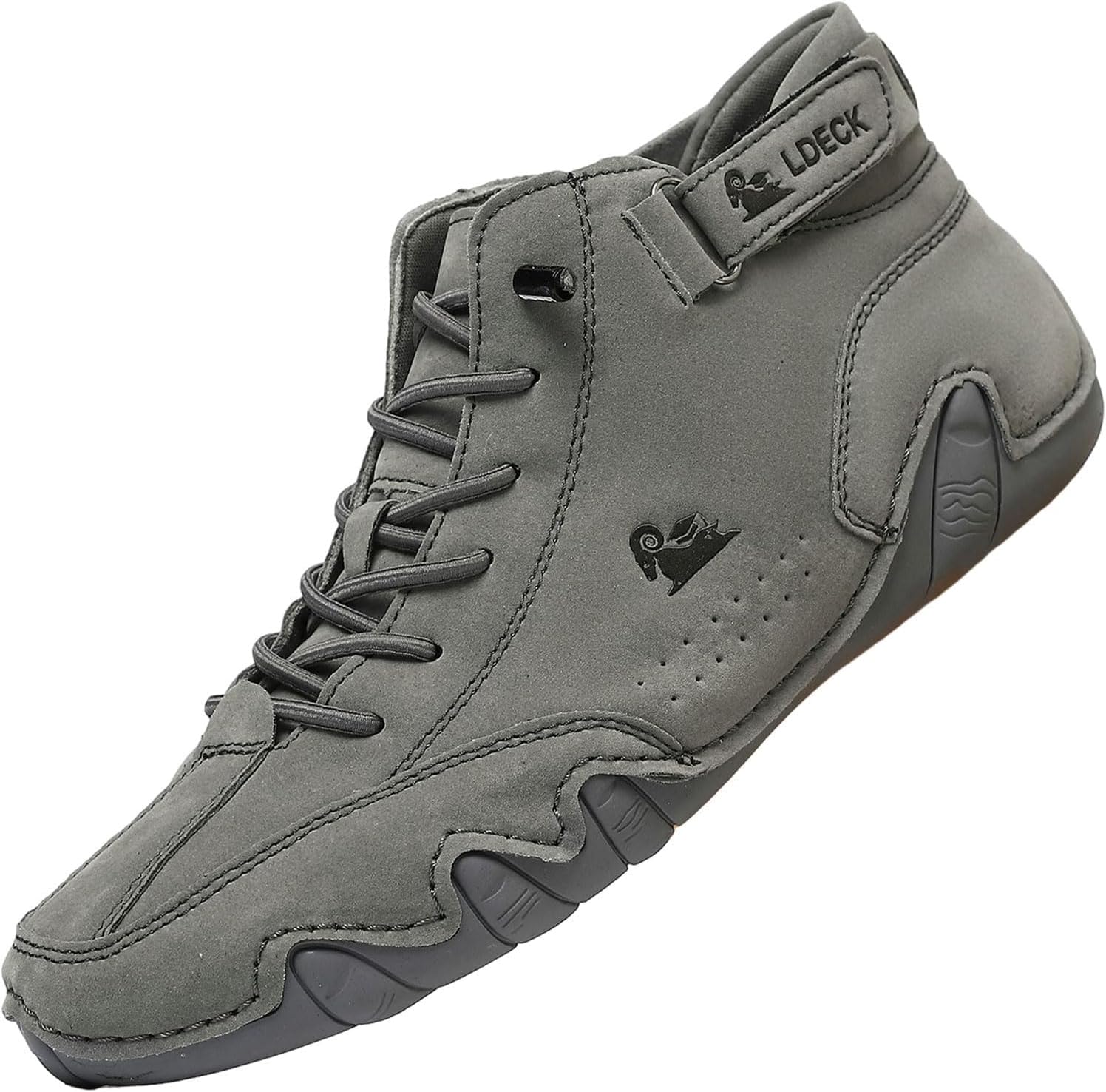 

Мужские и женские водительские туфли с ручной строчкой, кожаные слипоны, ботильоны, сделанные вручную, прогулочные кроссовки, модные, с нескользящей подошвой, для походов, удобные беговые туфли для походов и кемпинга Toumov, темно-серый