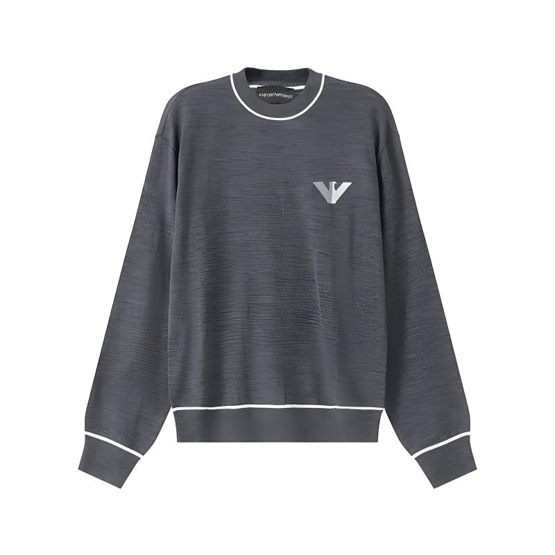 Джемпер с жаккардовым орнатором Eagle EMPORIO ARMANI, темно-серый — фото 2