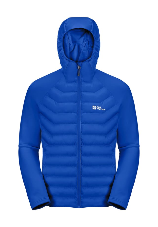 

Куртка переходная "routeburn pro Hybrid" с капюшоном ветрозащитным. Jack Wolfskin, синий