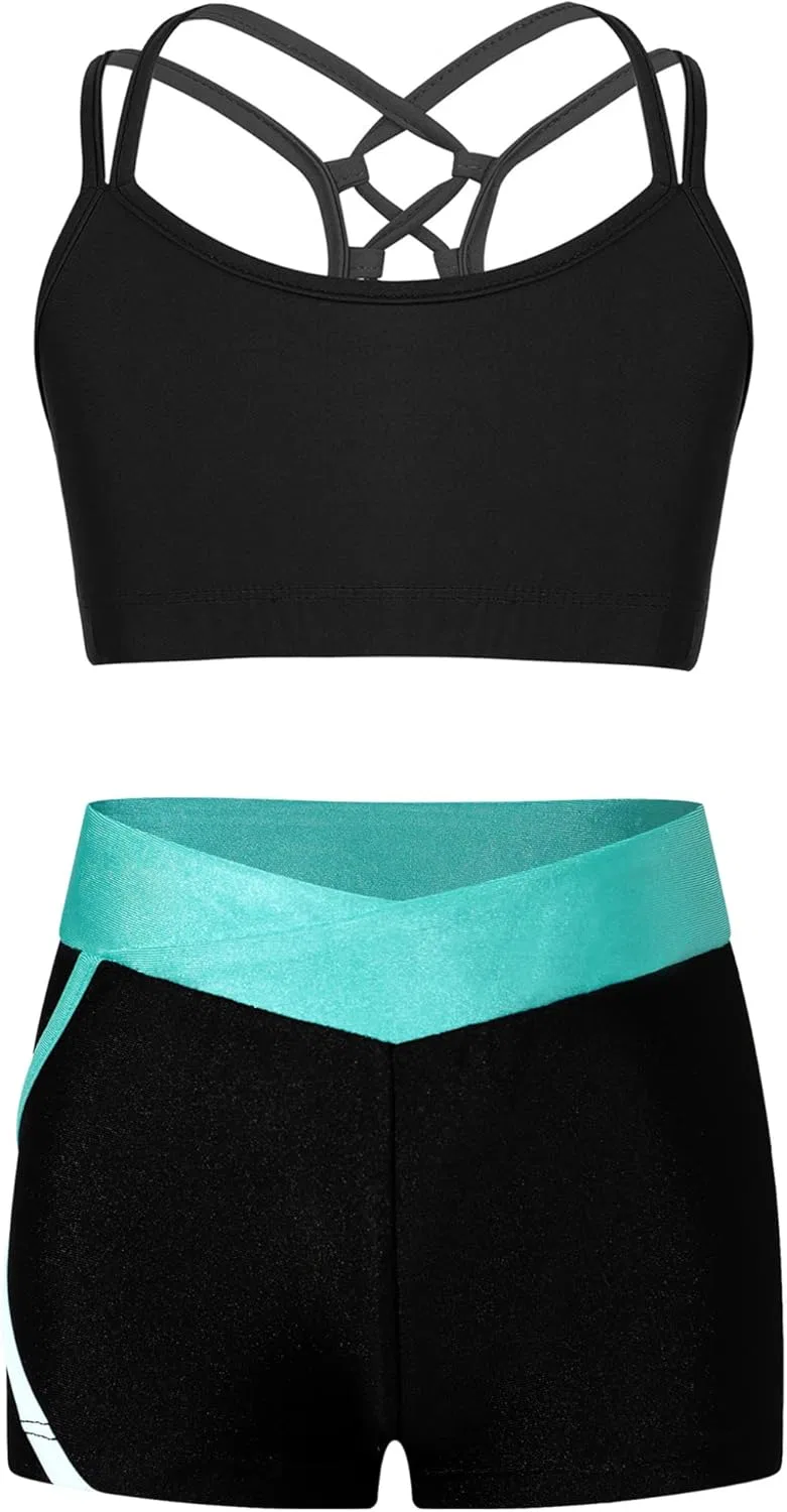 Детский спортивный топ с шортами Hansber, 2 предмета, Bluegreen