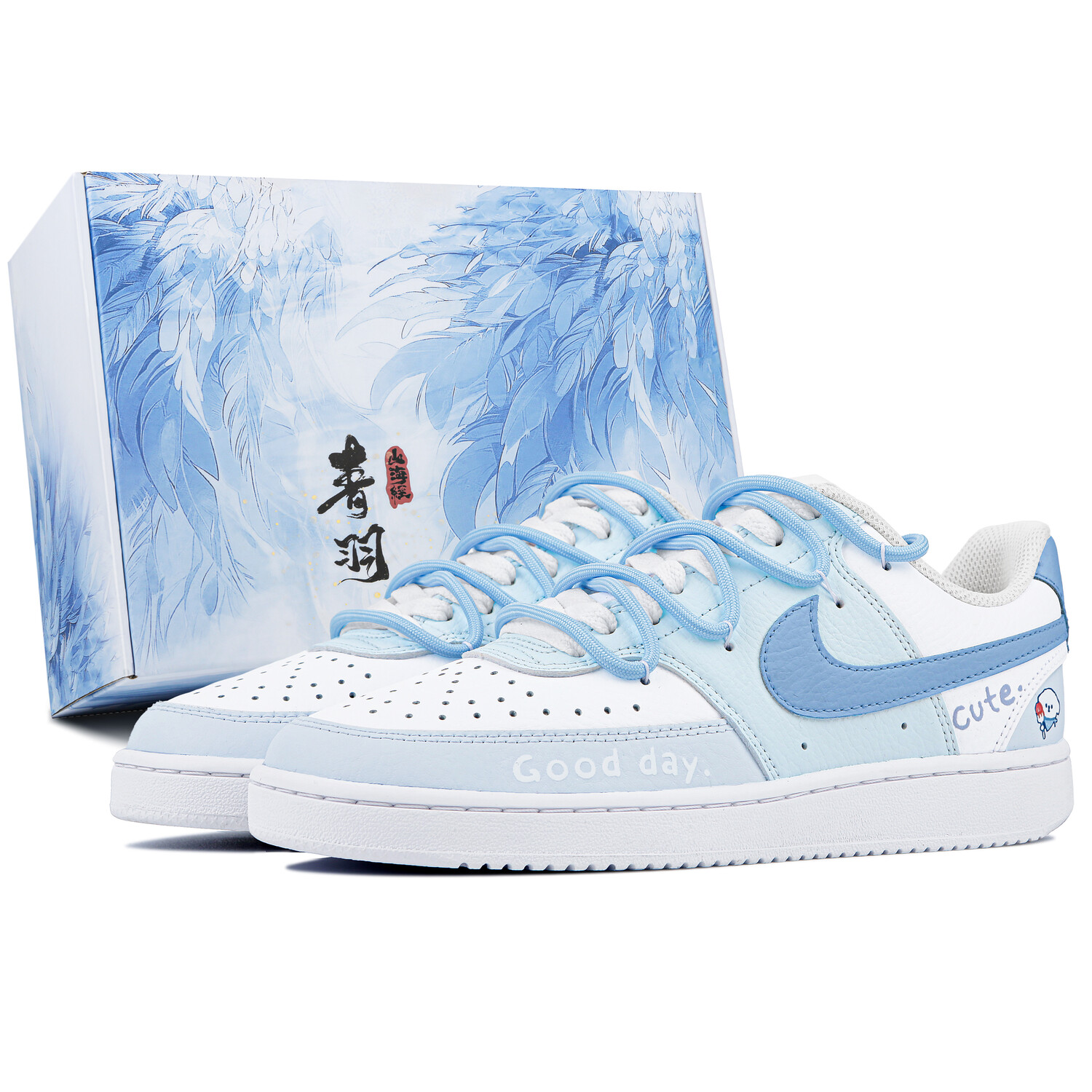 

Кроссовки Nike Court Vision 1 Skateboarding Shoes Women's Low-top White/blue, белый