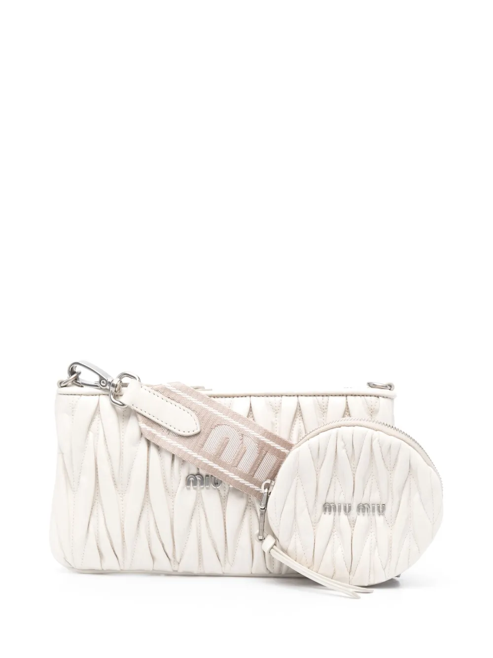 

Стеганый клатч MIU MIU, белый