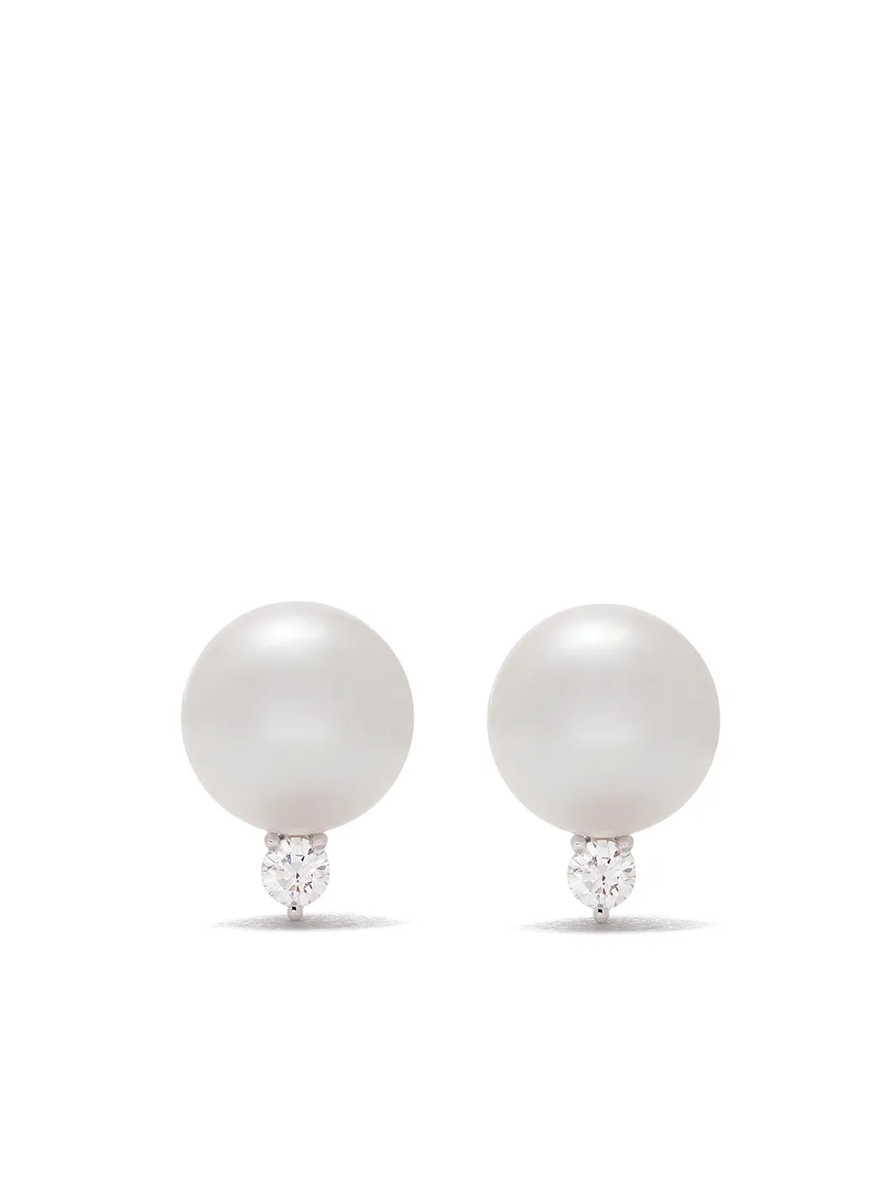 

Серьги из белого золота с жемчугом и бриллиантами TASAKI, серебяный