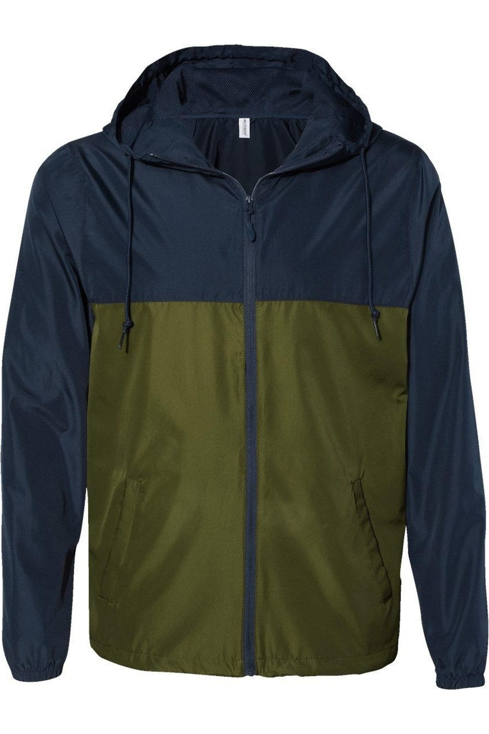 

Independent Trading Co. Легкая ветровка с застежкой-молнией, цвет classic navy/ army, Синий, Independent Trading Co. Легкая ветровка с застежкой-молнией, цвет classic navy/ army