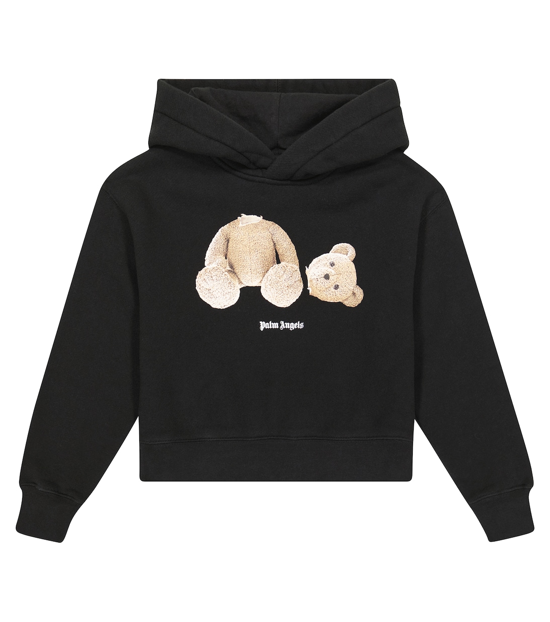 

Толстовка с капюшоном из хлопка с принтом Palm Angels Kids, Black Brown
